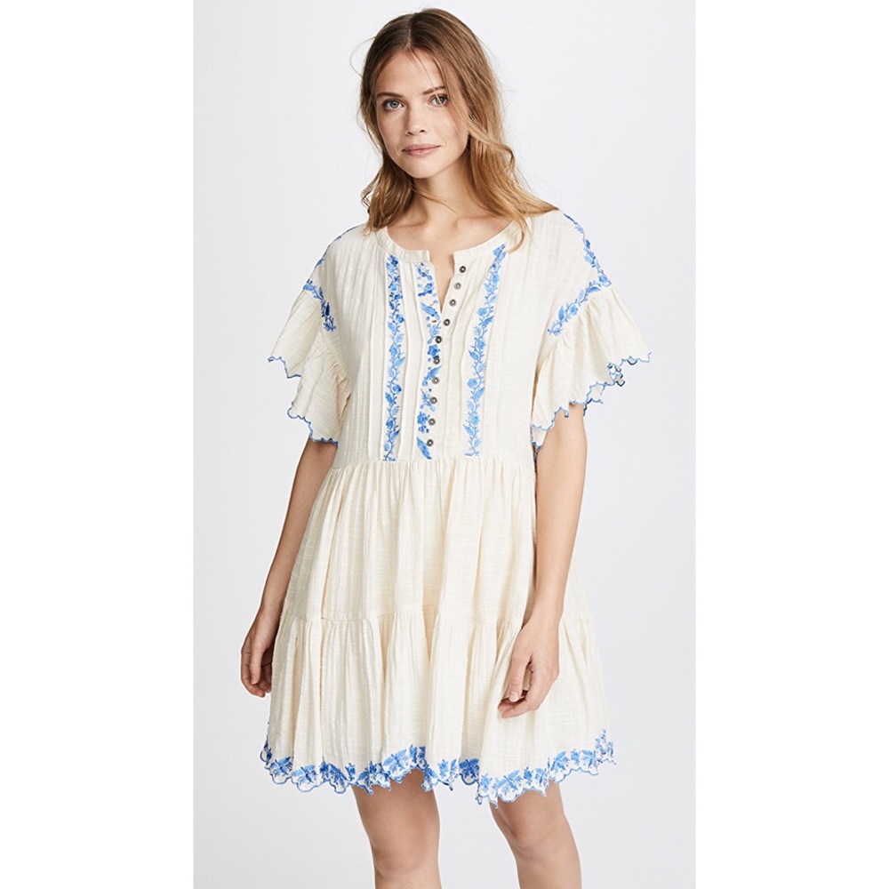 NWOT Free People Santiago Embroidered Mini Dress